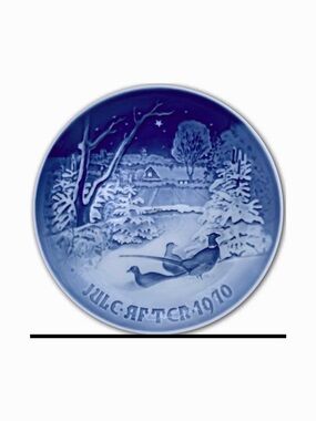 Bing & Grondahl Christmas Plate Pheasants in the Snow 1970